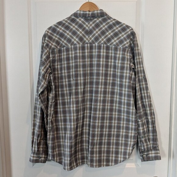 Columbia Plaid Button-up Shirt Men's Large Insect Blocker Roll-Tab Long Sleeve - Picture 2 of 16